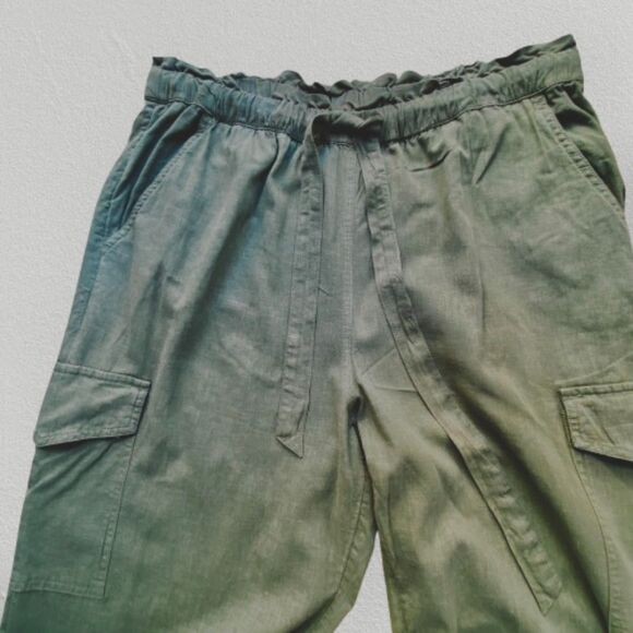 Olive Green Lightweight Cargo Pants, Size: L - Picture 5 of 7